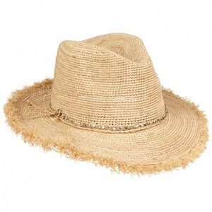 FLORA BELLA Callie 100% Raffia Braided Fedora Hat Handmade NEW
